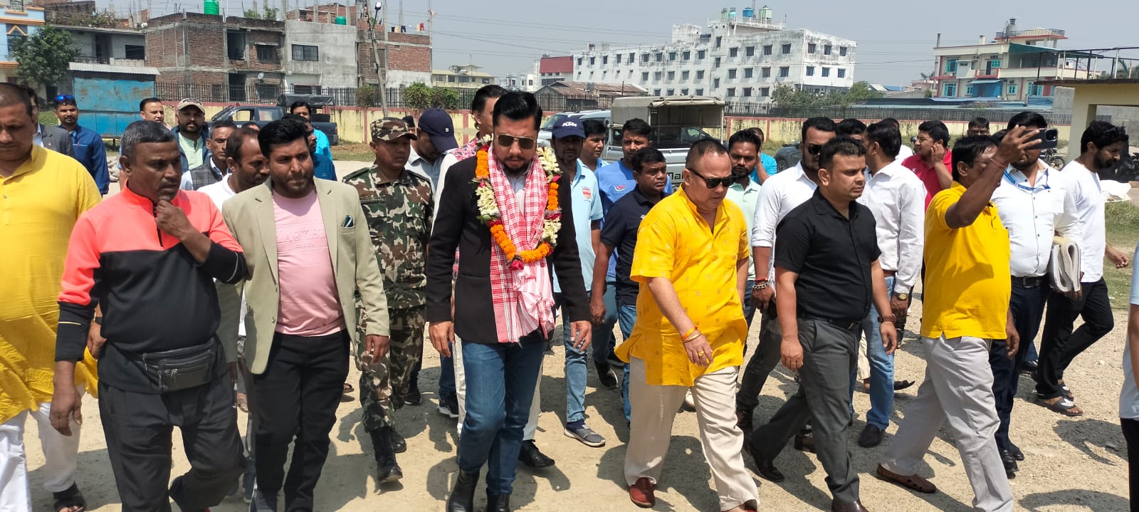 Manthar Rajper खेलकुद मन्त्री श्रेष्ठद्वारा नारायणी रंगशालाकाे स्थलगत अनुगमन